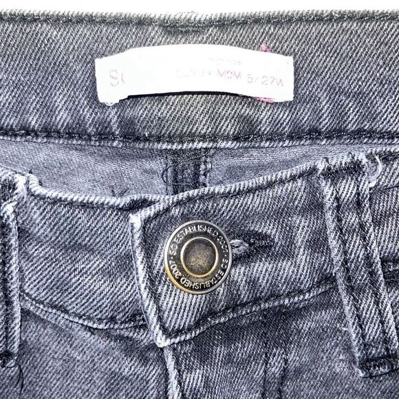 So Womens High Rise Distressed Crop Skinny Mom Jeans Black Size 27 - Picture 5 of 10